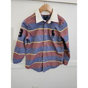 Ralph Lauren Rugby Long Sleeve Striped Polo Shirt Size 7